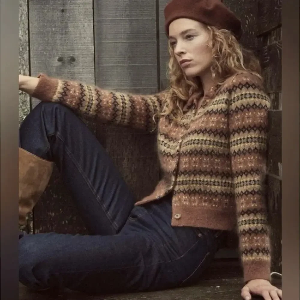 EUC $398 Dôen Natia Fairisle Cardigan Sweater - Picture 2 of 9